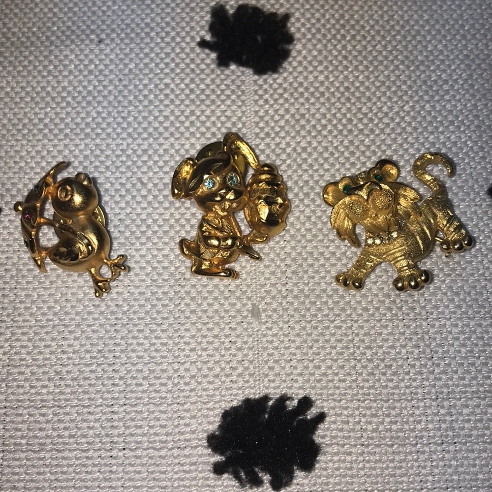 3 Vintage Animal Pins